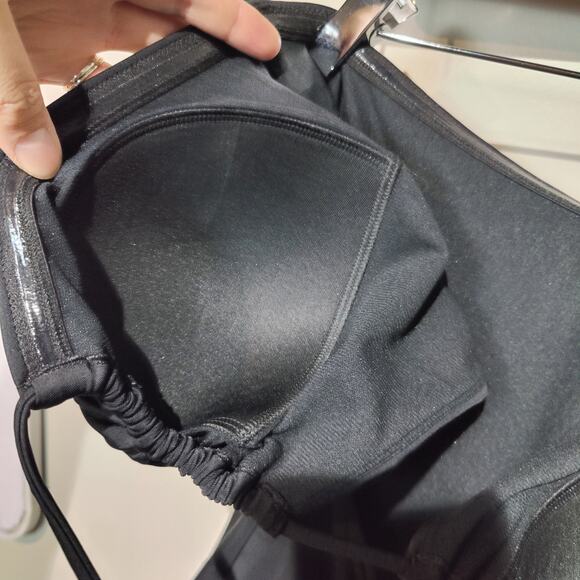 Boden Women's Sz 14 US Black Cut Out Detail String One Piece Swimsuit  Halter - Picture 4 of 8